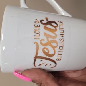 Inspirational White and Gold Mug